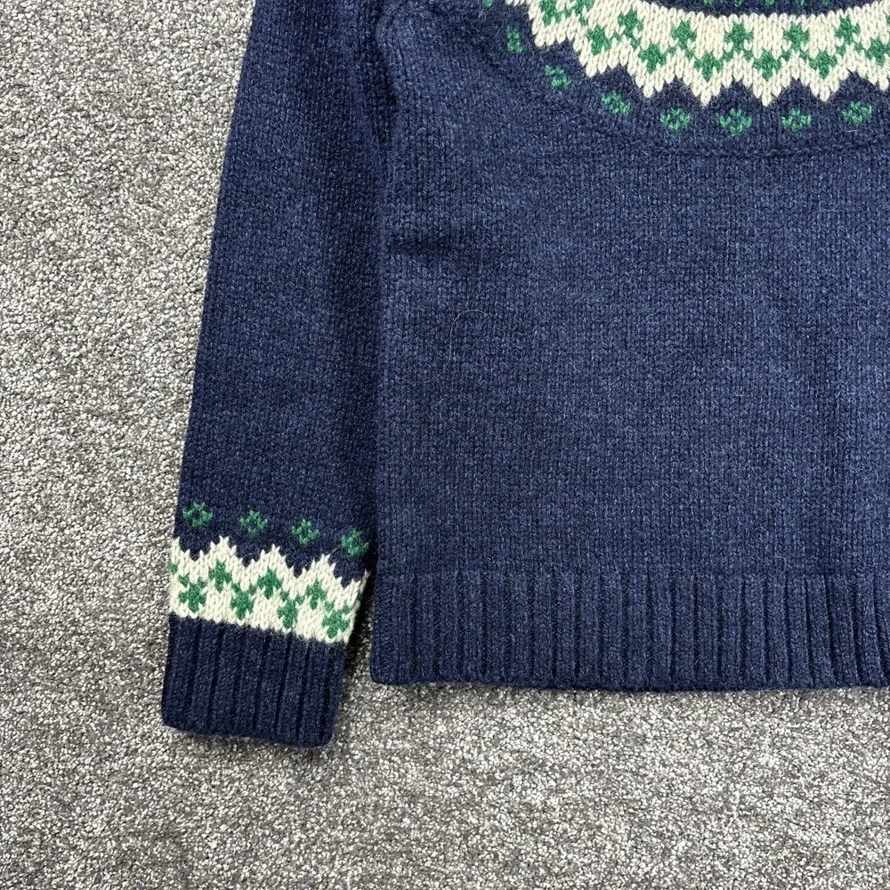 L.L. Bean Lambswool Fair Isle Sweater Womens Small Petite Nordic Knit Fisherman - Picture 3 of 10